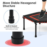 50 Inch Hexagonal Fitness Trampoline Exercise Rebounder with Pad-Red