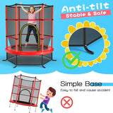 55 Inch Kids Recreational Trampoline Bouncing Jumping Mat with Enclosure Net-Navy