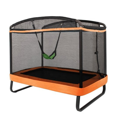 6 Feet Kids Entertaining Trampoline with Swing Safety Fence-Orange