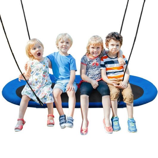 60 Inch Saucer Surf Outdoor Adjustable Swing Set-Blue+Black