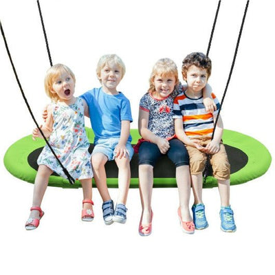 60 Inch Saucer Surf Outdoor Adjustable Swing Set-Green