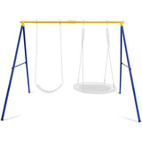 660 LBS Extra-Large A-Shaped Swing Stand with Anti-Slip Footpads-Yellow