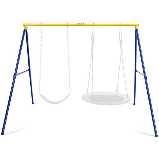 660 LBS Extra-Large A-Shaped Swing Stand with Anti-Slip Footpads-Yellow