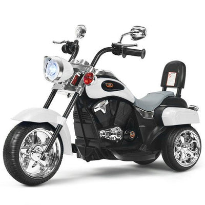 6V 3 Wheel Kids Motorcycle-White