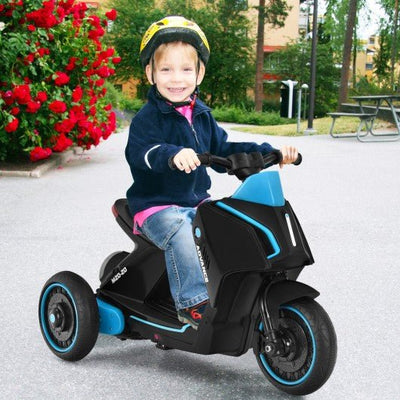 6V 3 Wheel Toddler Ride-On Electric Motorcycle with Music Horn-Black