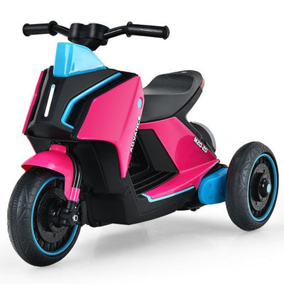 6V 3 Wheel Toddler Ride-On Electric Motorcycle with Music Horn-Pink