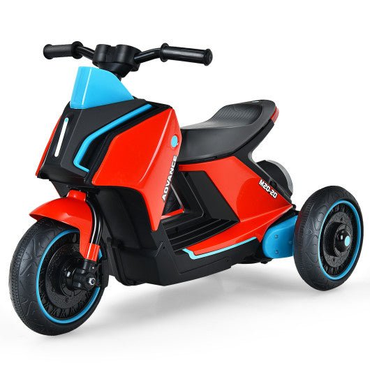 6V 3 Wheel Toddler Ride-On Electric Motorcycle with Music Horn-Red