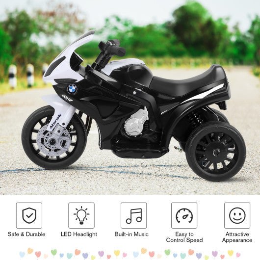 6V Kids 3 Wheels Riding BMW Licensed Electric Motorcycle-Black