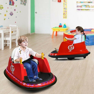 6V Kids Ride On Bumper Car 360-Degree Spin Race Toy with Remote Control-Red