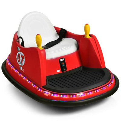 6V Kids Ride On Bumper Car 360-Degree Spin Race Toy with Remote Control-Red