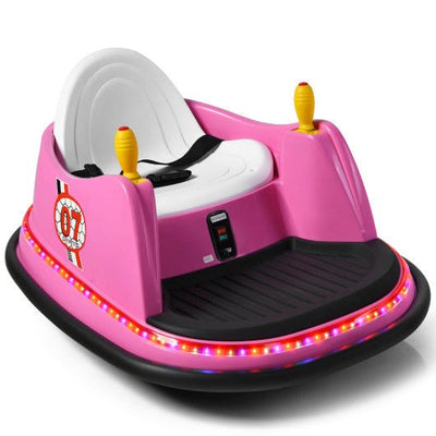 6V Kids Ride On Bumper Car Vehicle 360-degree Spin Race Toy with Remote Control-Pink