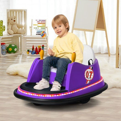 6V Kids Ride On Bumper Car Vehicle 360-degree Spin Race Toy with Remote Control-Purple