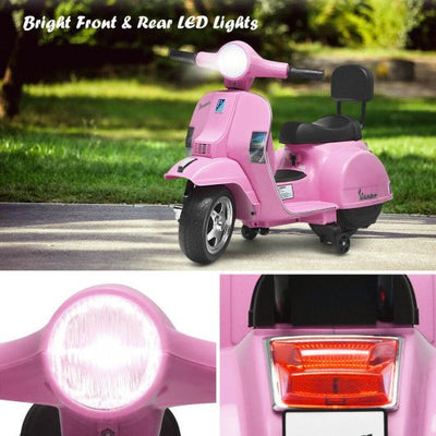 6V Kids Ride On Vespa Scooter Motorcycle for Toddler-Pink