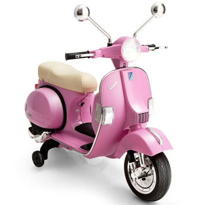 6V Kids Ride on Vespa Scooter Motorcycle with Headlight-Pink