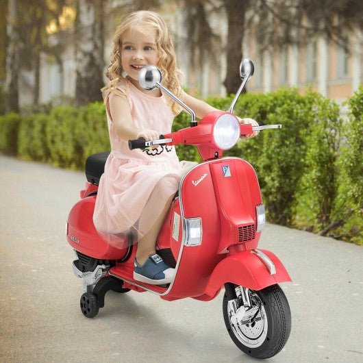 Vespa GT Scooter électrique enfant 3-6 ans - Rose - Licence officielle Piaggio - Batterie lithium, LED, MP3 - Jeux - Jouets