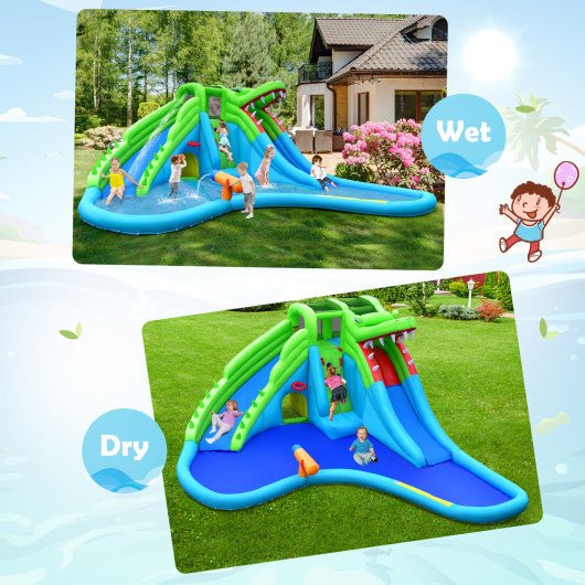 7 in 1 Inflatable Bounce House with Splashing Pool