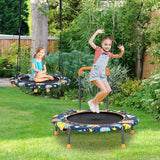 Convertible Swing and Trampoline Set with Upholstered Handrail