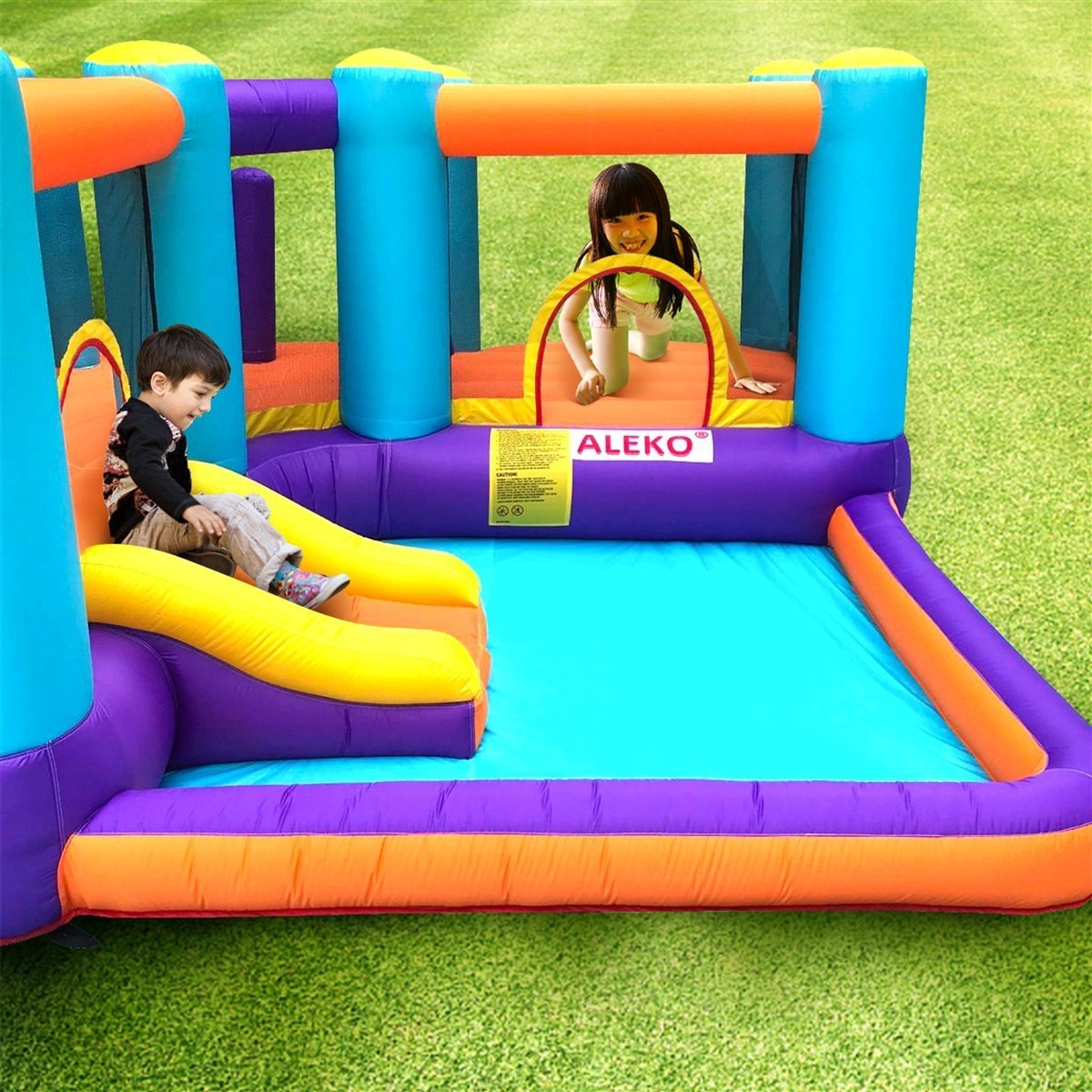 Extra Large Inflatable Playtime Bounce House with Splash Pool and Slide