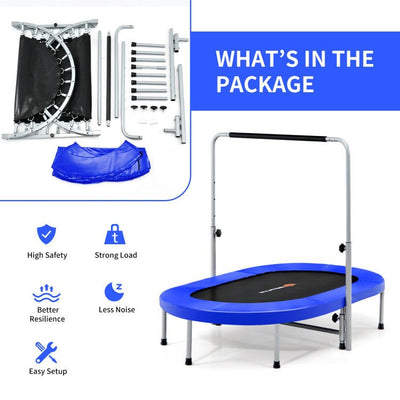 Foldable Double Mini Kids Fitness Rebounder Trampoline-Blue