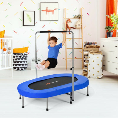 Foldable Double Mini Kids Fitness Rebounder Trampoline-Blue