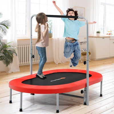 Foldable Double Mini Kids Fitness Rebounder Trampoline-Red