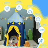 Indoor Outdoor Kids Foldable Pop-Up Play Tent with Star Lights Carry Bag