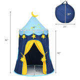 Indoor Outdoor Kids Foldable Pop-Up Play Tent with Star Lights Carry Bag