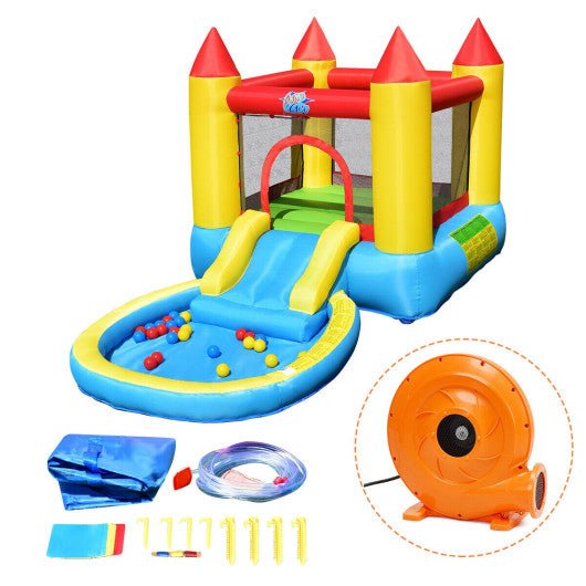 Inflatable Mighty Bounce House Jumper with Water Slide without Blower