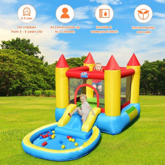 Inflatable Mighty Bounce House Jumper with Water Slide without Blower