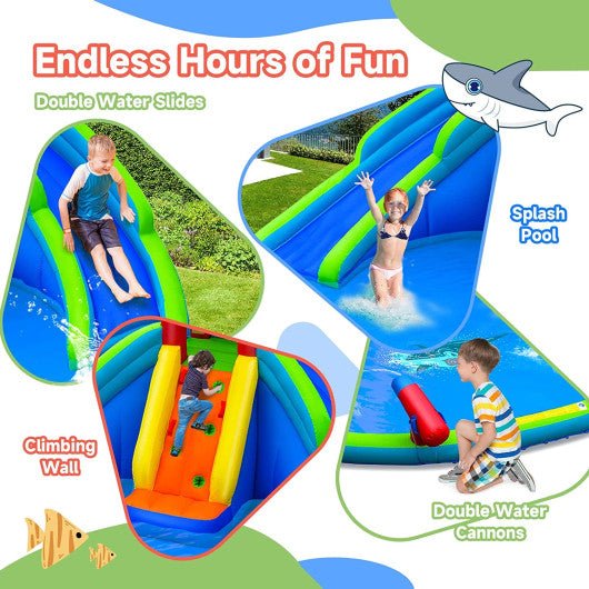 Inflatable Water Park Waterslide for Kids Backyard with 780W Blower