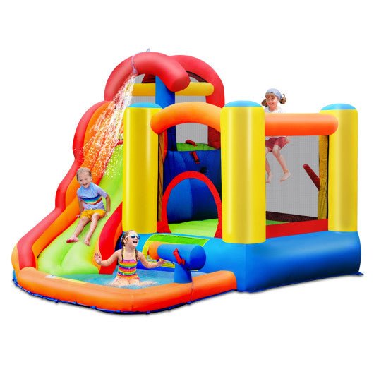 Inflatable Water Slide Bounce House with Pool and Cannon Without Blower