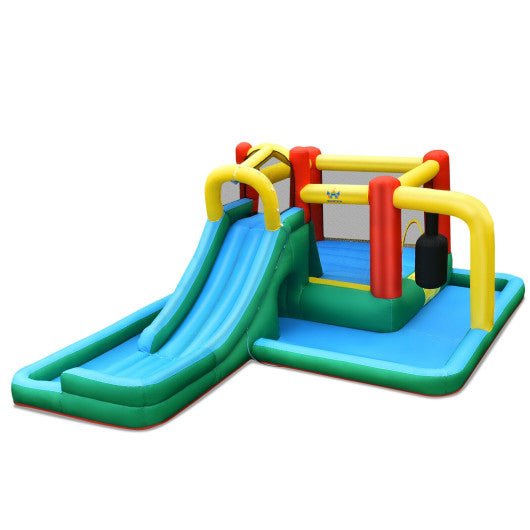 Inflatable Water Slide Climbing Bounce House with Tunnel and Blower