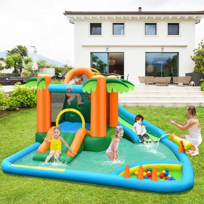 Inflatable Water Slide Park with Upgraded Handrail without Blower