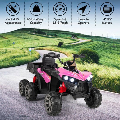 Kids Battery-Powered Ride-On Toy with 4WD-Pink