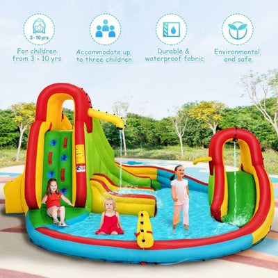 Kids Gift Inflatable Water Slide Bounce Park with 480 W Blower