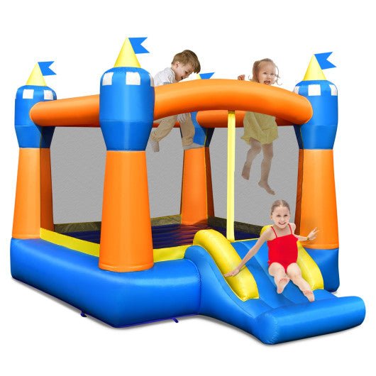 Kids Inflatable Bounce House Magic Castle with Large Jumping Area Without Blower