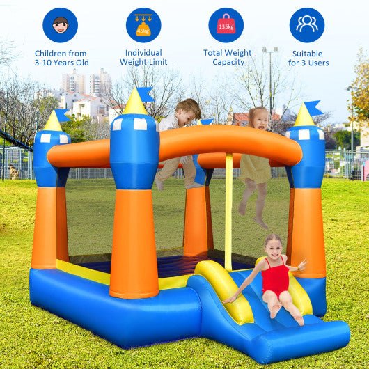 Kids Inflatable Bounce House Magic Castle with Large Jumping Area Without Blower