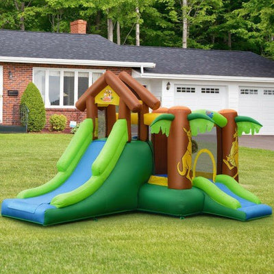 Kids Inflatable Jungle Bounce House Castle including Bag Without Blower