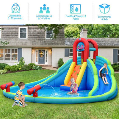 Kids Inflatable Water Slide Bounce House with Carry Bag Without Blower