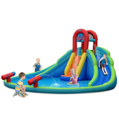 Kids Inflatable Water Slide Bounce House with Carry Bag Without Blower