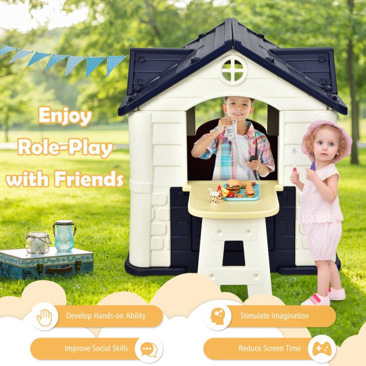 Kid’s Playhouse Pretend Toy House For Boys and Girls 7 Pieces Toy Set