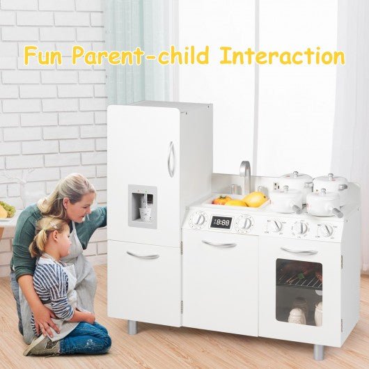 Kids Pretend Kitchen Playset Cooking Toys Toddler Cookware Gift