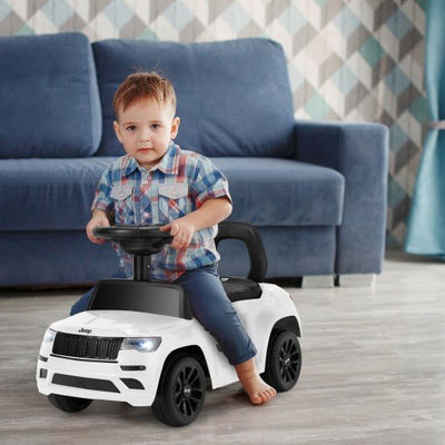 Kids Ride On Car with Steering Wheel-White