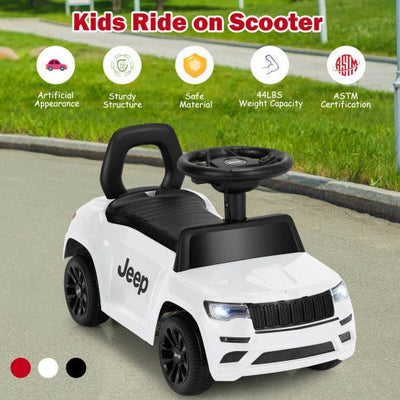 Kids Ride On Car with Steering Wheel-White