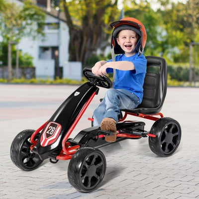 Kids Ride On Toys Pedal Powered Go Kart Pedal Car-Black