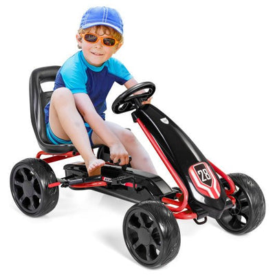 Kids Ride On Toys Pedal Powered Go Kart Pedal Car-Black