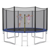 Outdoor Trampoline Bounce Combo with Safety Closure Net Ladder-14 ft