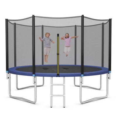 Outdoor Trampoline Bounce Combo with Safety Closure Net Ladder-14 ft