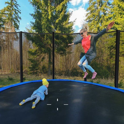 Outdoor Trampoline Bounce Combo with Safety Closure Net Ladder-14 ft