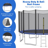 Outdoor Trampoline Bounce Combo with Safety Closure Net Ladder-16 ft